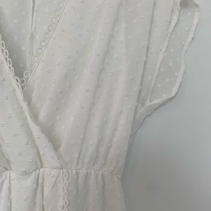 White textured sinched dress